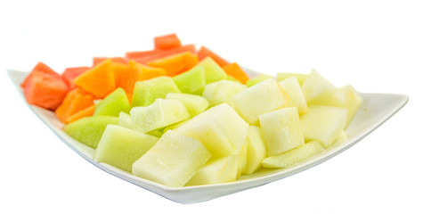 Cube Sized Melons And Honeydew