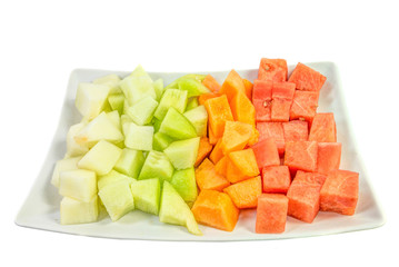 Cube Sized Melons And Honeydew