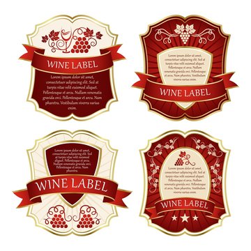 Wine label. Labels with grapes.