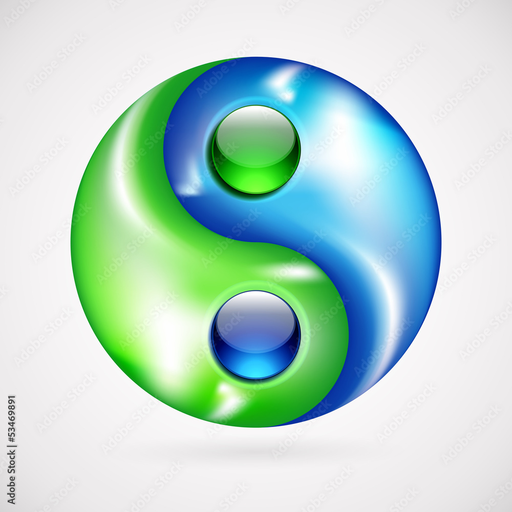 Poster green and blue round design element. abstract background
