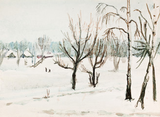 Winter watercolor