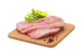 Raw pork steak