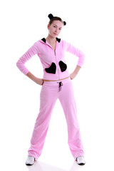 beautiful girl working out