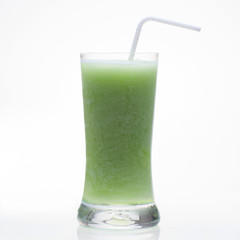 Kiwi juice shake in glass isolated
