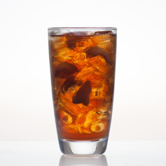 Longan cold drink with ice in glass isolated