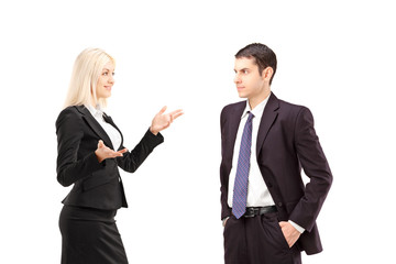 Business partners having a conversation