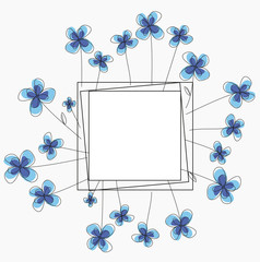 cornice con decorazione di fiori blu © passiflora70