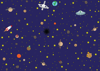 Naklejka premium Space wallpaper