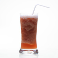 Prune shake drink in glass isolated