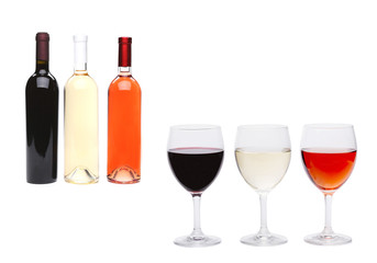 Glasses and bottles of wine