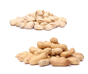 bunch of pistachios and peanuts