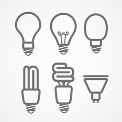 Light lamps icon collection