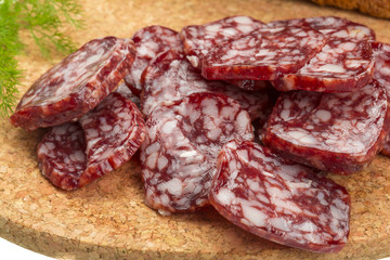Fresh ripe salami