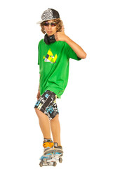 Skateboarder giving thumbs