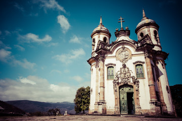 View of the Igreja de Sao Francisco de Assis,ouro preto,brazil