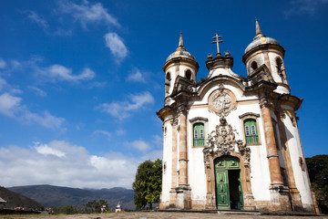 Fototapeta premium View of the Igreja de Sao Francisco de Assis,ouro preto,brazil