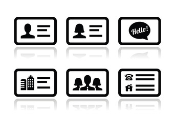Business card vector icons set