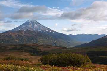 Autumn landscape of Kamchatka: Viliuchinsky Volcano