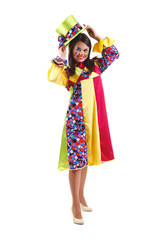 Merry clown at studio