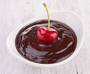 cherry and chocolate sauce