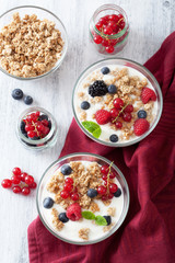 healthy breakfast with yogurt and granola