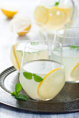 fresh lemonade in glasses