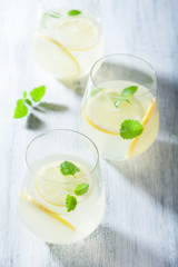 fresh lemonade in glass