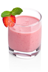 strawberry smoothie isolated
