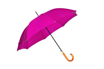 Purple, open an umbrella on a white background