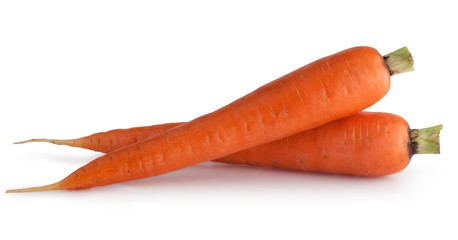 Carrots isolated on white. Clipping path