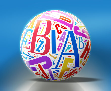3d White Sphere with Colorful Letters - Clipping path included