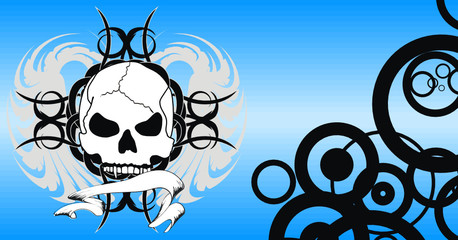 skull tribal tattoo vector background8