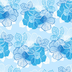 Seamless pattern with peony
