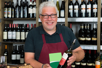 winegrower in his store