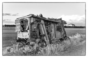 Old combine harvester