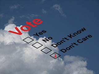 Ballot paper with the don’t care box ticked