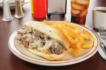 Philadelphia cheese steak sandwich