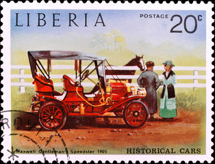 LIBERIA - CIRCA 1982: Canceled postage stamp depicting  Maxwell