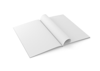 Zeitschrift dünn Doppelseite liegend Seite eingerollt