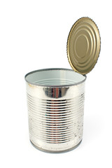 Open empty tin can