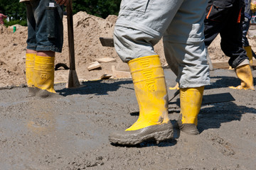 Beton Bauen Baustelle Eisenbieger Bodenplatte