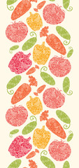 Vector textured vegetables vertical seamless pattern background