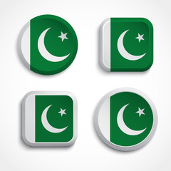 Pakistan flag buttons