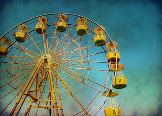 Ferris wheel with grunge effect