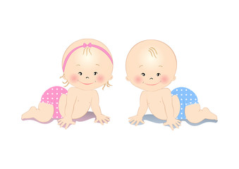 Little boy and girl.