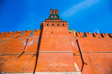 Wall of the Moscow Kremlin with space for text