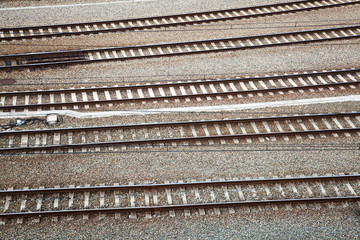 Eisenbahnschienen von oben