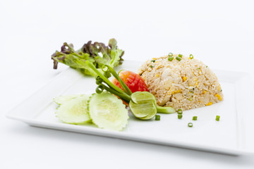 Fried rice vegetable with chicken.