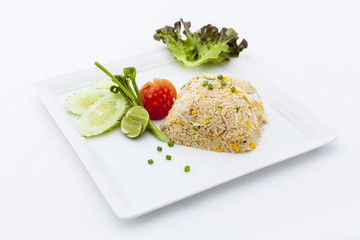 Fried rice vegetable with chicken.