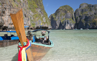 Long tail boat at Phi Phi Leh